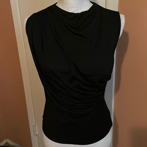 Black “Shein” Mock Neck Ruched Tank Top!